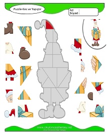 Puzzle Kes Yapıştır Çalışma Sayfaları